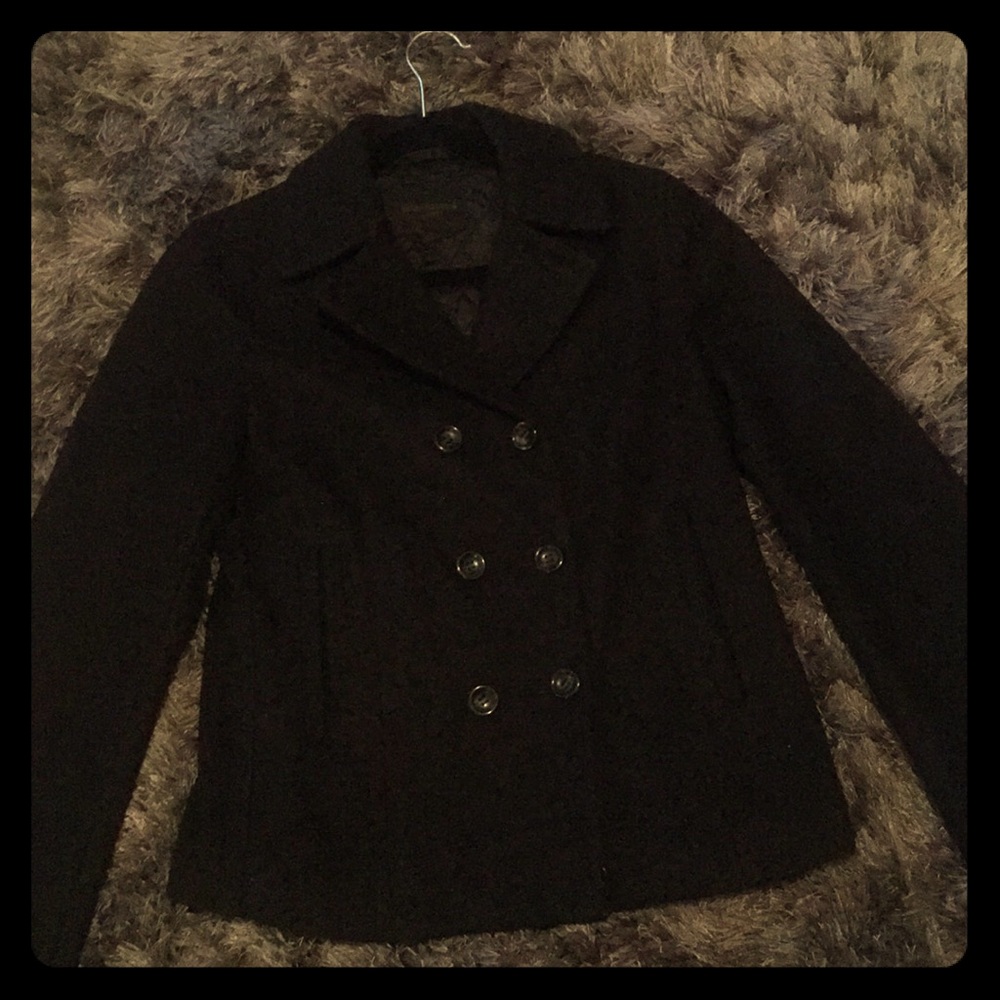 Wool collection black pea coat